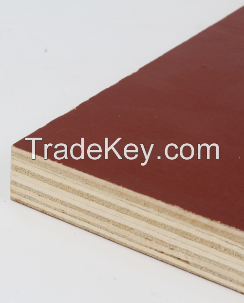 wholesale top quality hardwood core 12mm red film faced plywood for sale