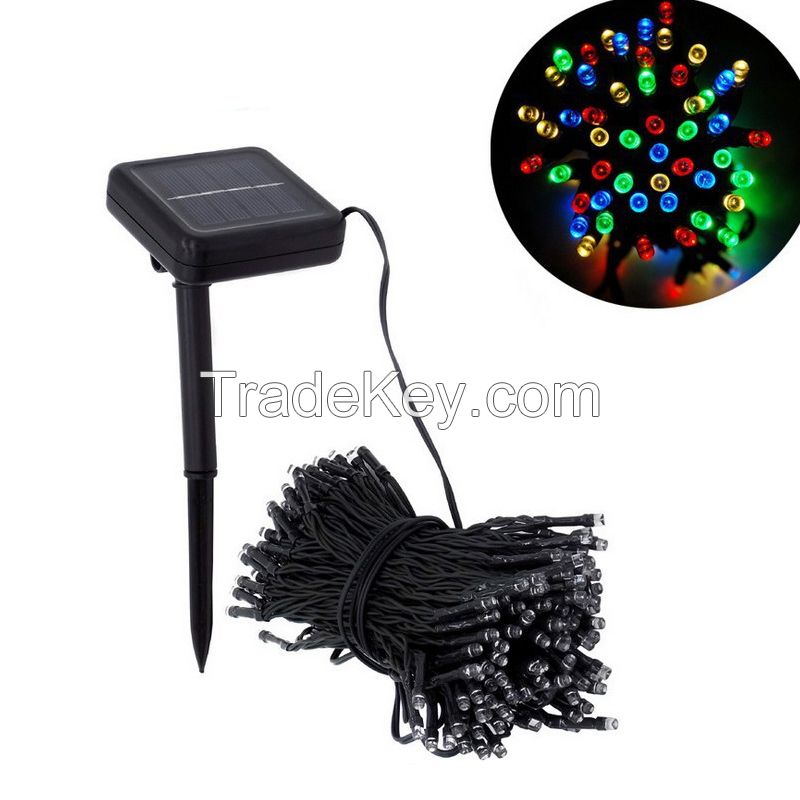 solar christmas lights green wire solar led string light