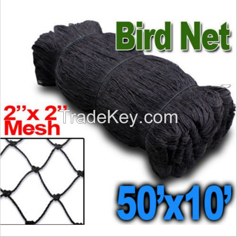 black knotted anti-bird net/hdpe+uv bird netting