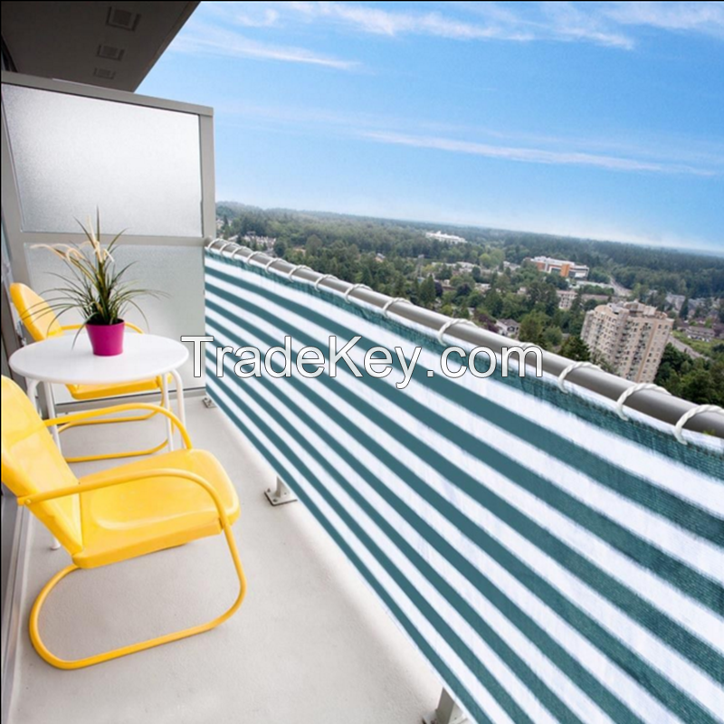 0.9x4.9M 100% New HDPE Sun Shade Sail Net with Straight edge Alu eyelet Balcony Fence Net with Rope for balcony 