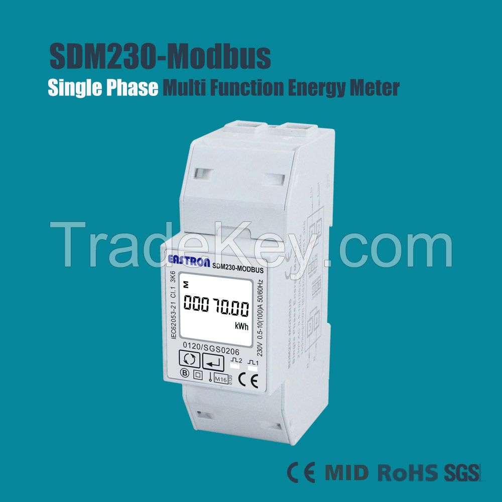 Single Phase Multifunction Meter, Modbus Meter, MID SGS approved