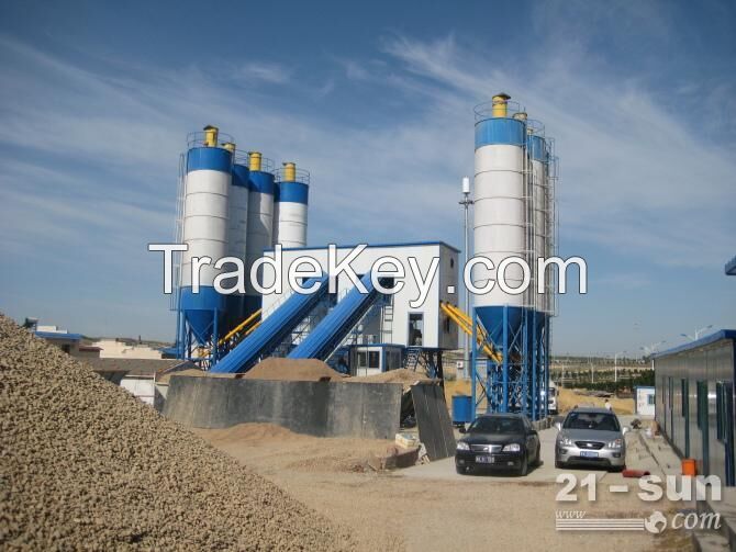 High efficiency stationary concrete batching plant