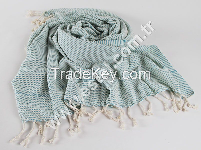 Wavy Towel Traditional Turkish Bath Hamam Spa Beach Towel Cotton Hammam Peshtemal