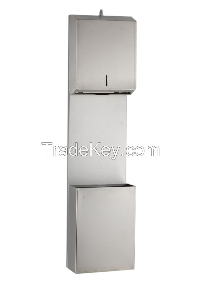 Combination Un&Auml;&plusmn;t Paper Dispenser and Waste bin