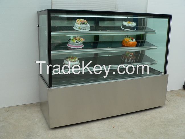 Square glass cake display cabinet