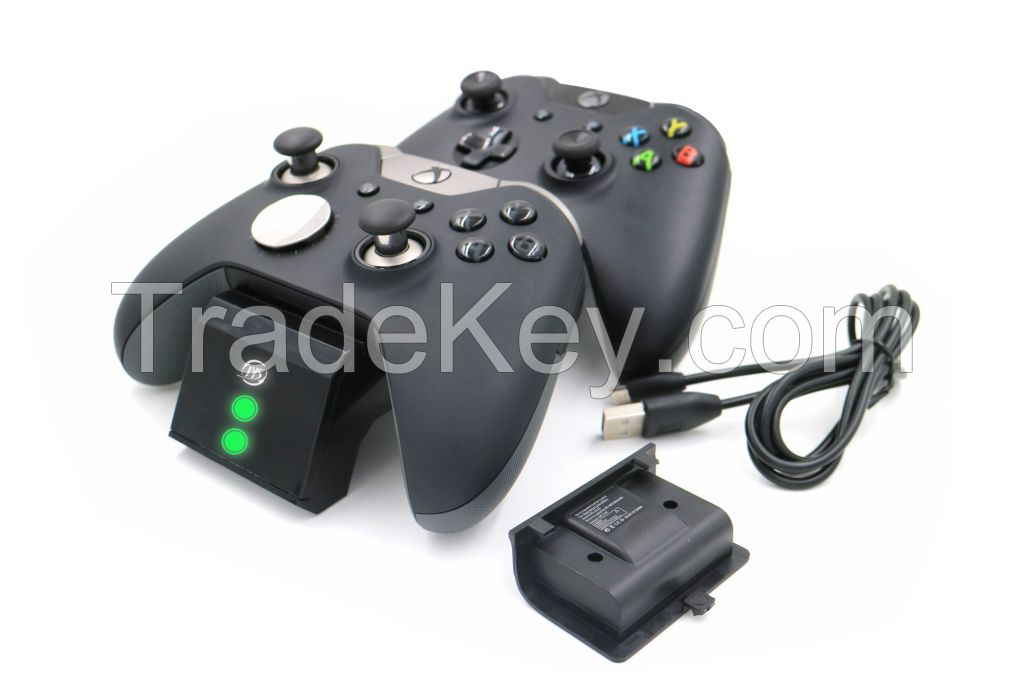 USB LED Dual Charging Dock Charger Station with 2 Rechargeable Batteries Fast Charging for XBOX ONE