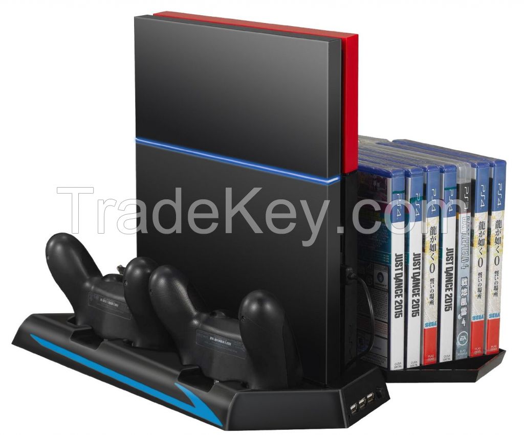 Multifunctional charge station stand for PS4 console
