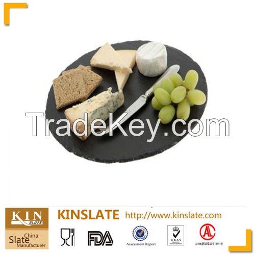 Square cheap black slate dinner plate per your requirement