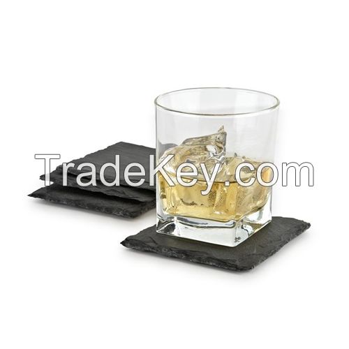 Natural Edge rectangular Square Slate Coaster 