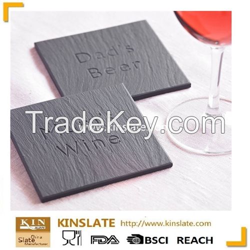 Natural Edge rectangular Square Slate Coaster