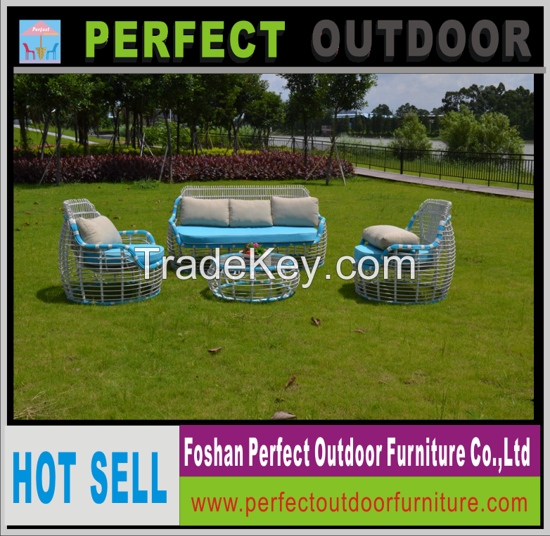 Aluminum Frame Pe Woven Rattan  Sofa