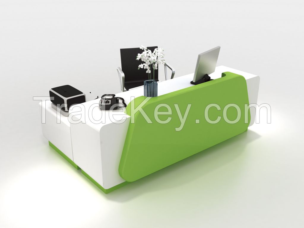 TW small front desk reception counter,half round artificial marble reception desk