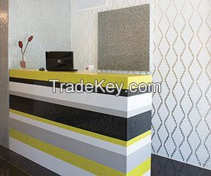 TW small front desk reception counter,half round artificial marble reception desk