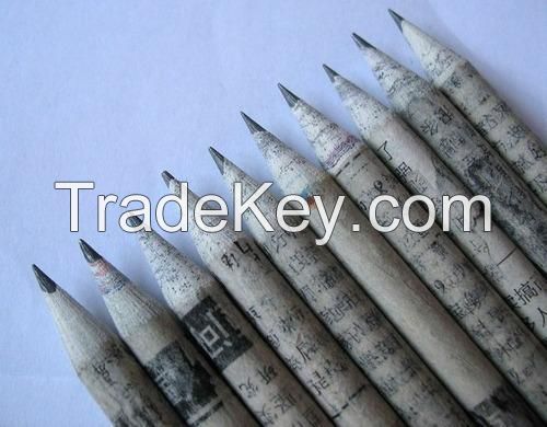 Newspaper printed paper pencil