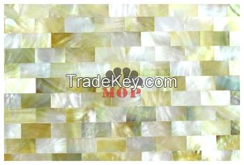 mesh gold sea shell tile wall mosaic