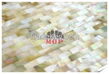 mesh gold sea shell tile wall mosaic