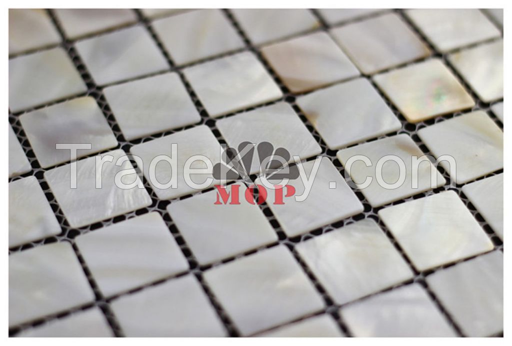 square shell mosaic slab wall tile