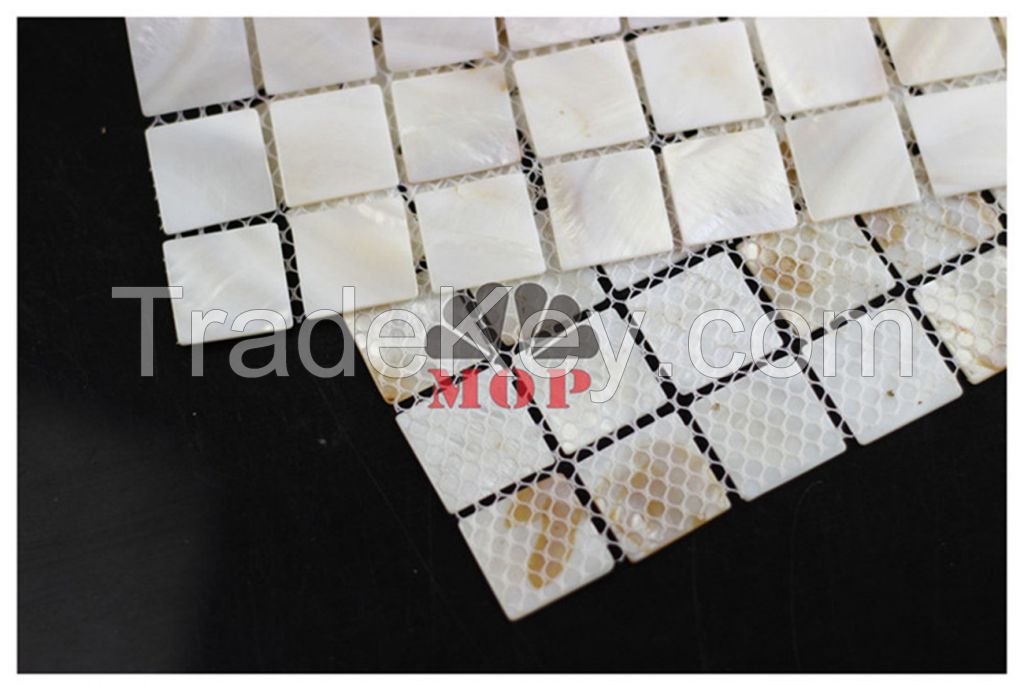 square shell mosaic slab wall tile