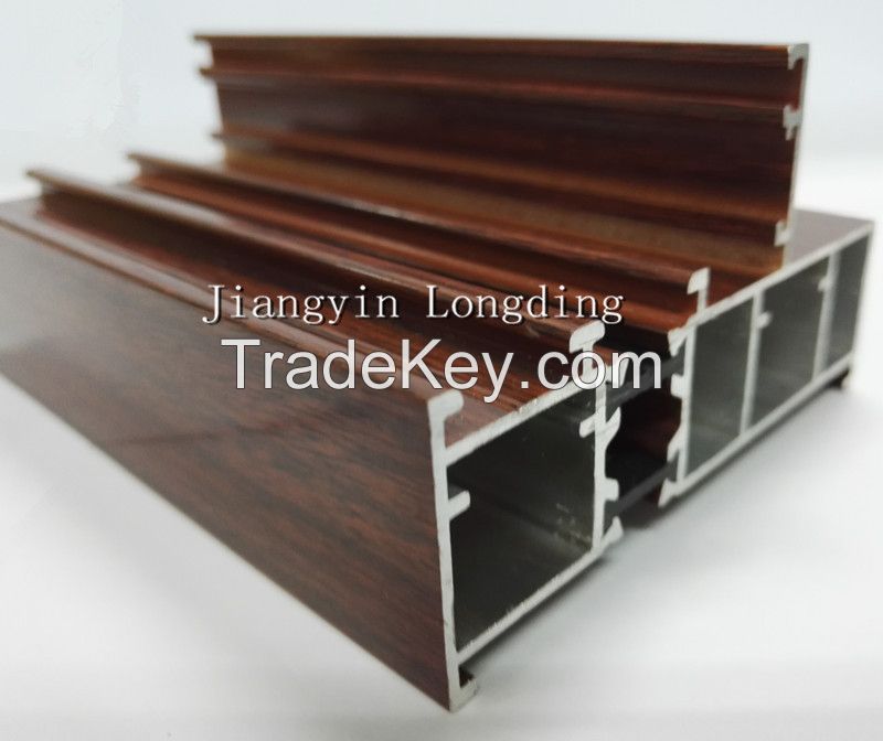 Wood Color Finishing Aluminum Profile for Sliding Horizontal Door