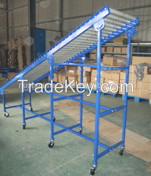 gravity telescopic container loading and unloading conveyor 