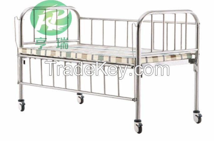 Simple stainless steel baby bed with wheels