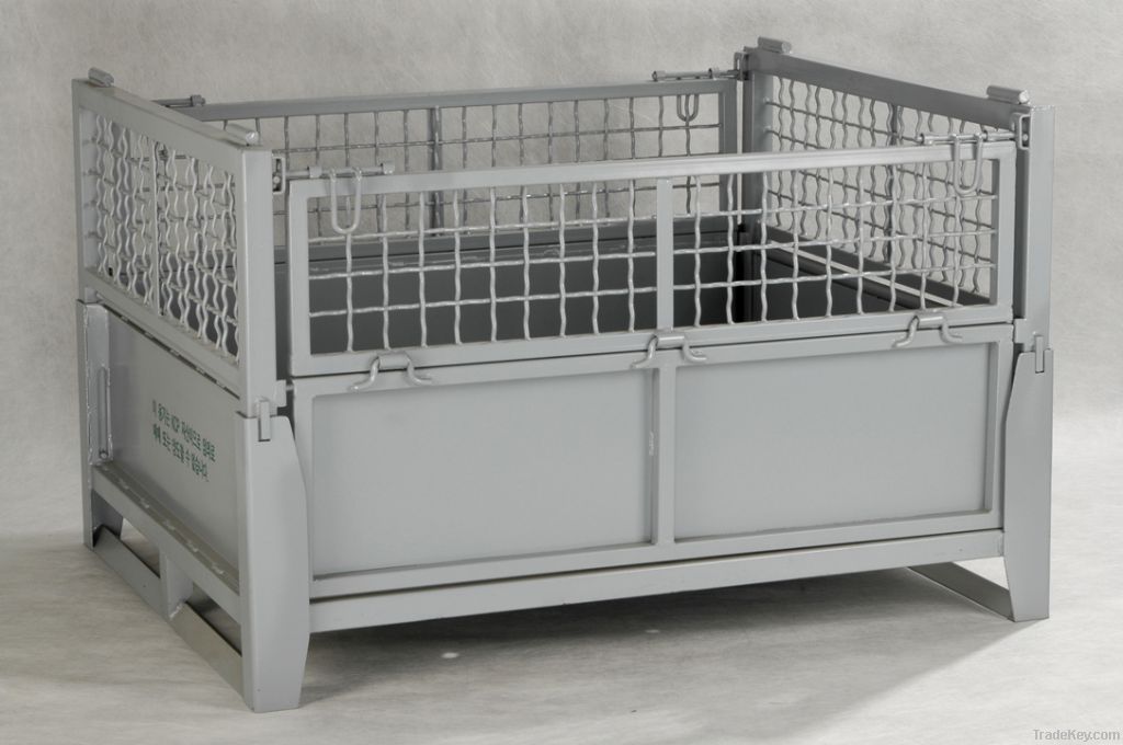 mesh container, wire mesh container, Foldable wire stillage