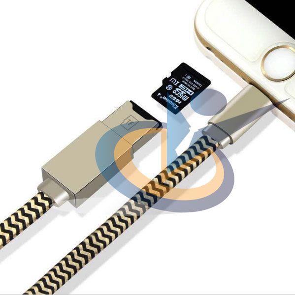 Lightning USB Cable with Micro SDTF Card Reader for iPhone iPad