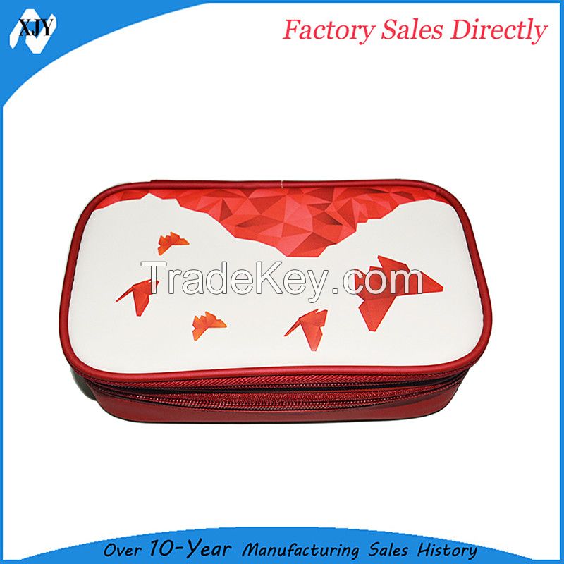 Wholesale portable PU leather custom cosmetic bag