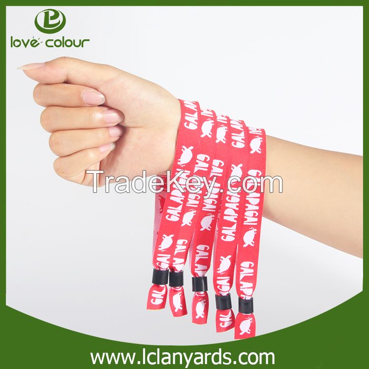 Your Logo avaibalbe Festival Fabric cloth wristbands Woven custom Wristbands Silk screen wristbands