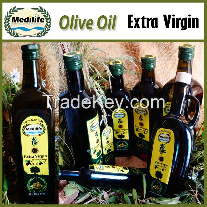 100% Extra Virgin Olive Oil, 250 ml Dorica Glass Bottle with FDA.