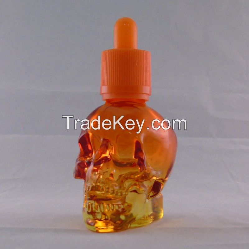 Empty glass Skull shape Dropper Bottle Applicator Liquid Container e liquid