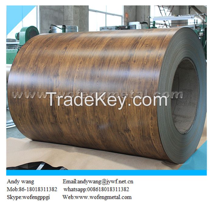 Top quality wooden pattern color coated steel coil