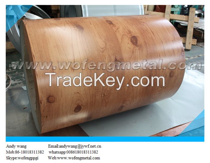China supplier wooden grain galvanized steel sheet
