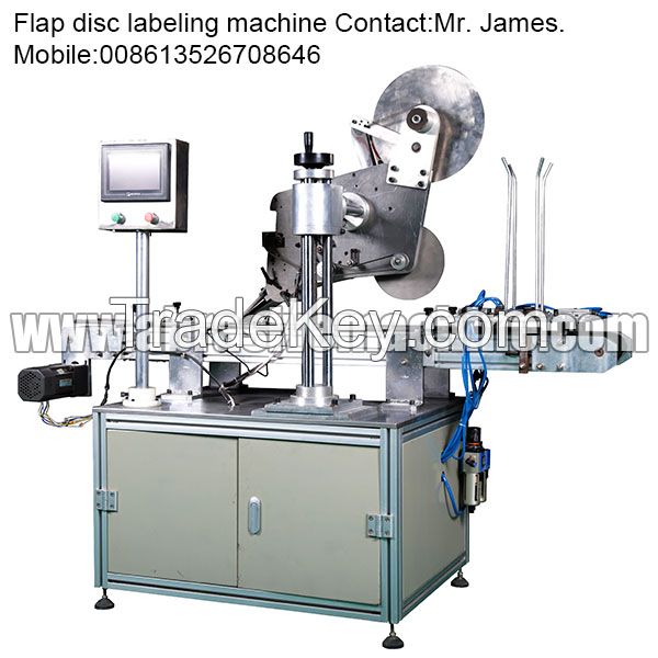 Flap disc labeling machine