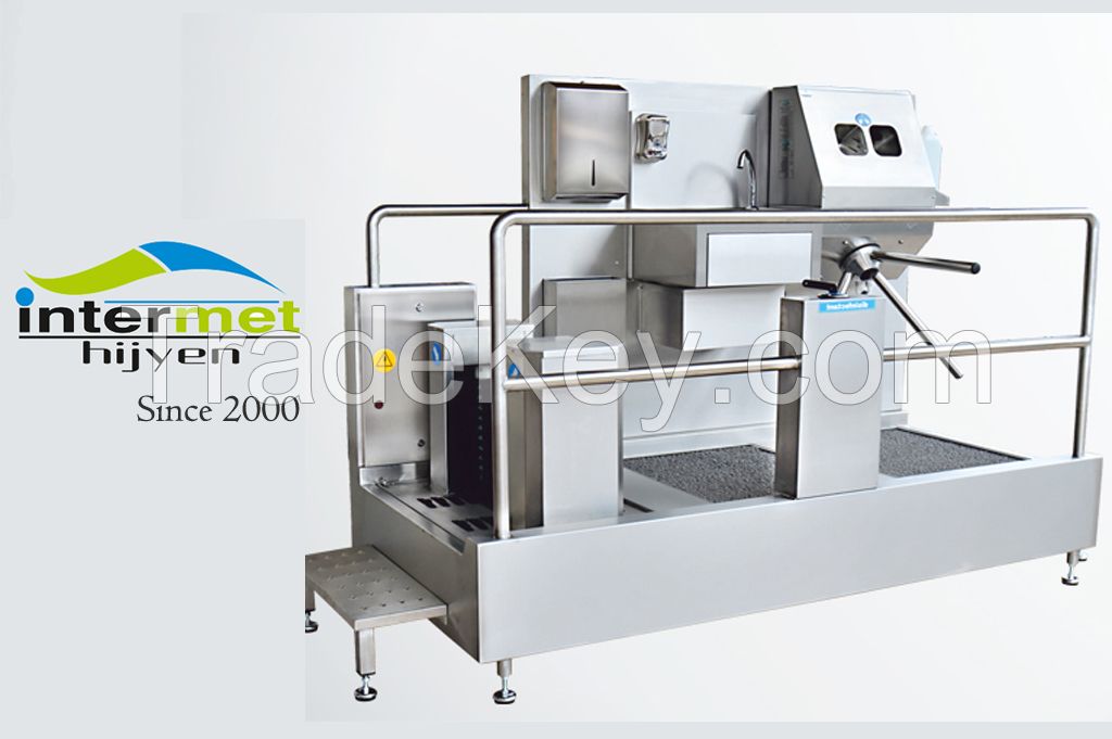 Hygiene control  station for meat  processing plant,
