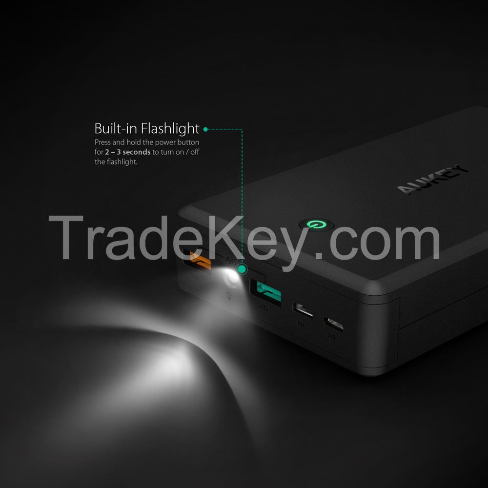 AUKEY PB-T11 30000mAh 2-Port USB Power Bank with Quick Charge 3.0