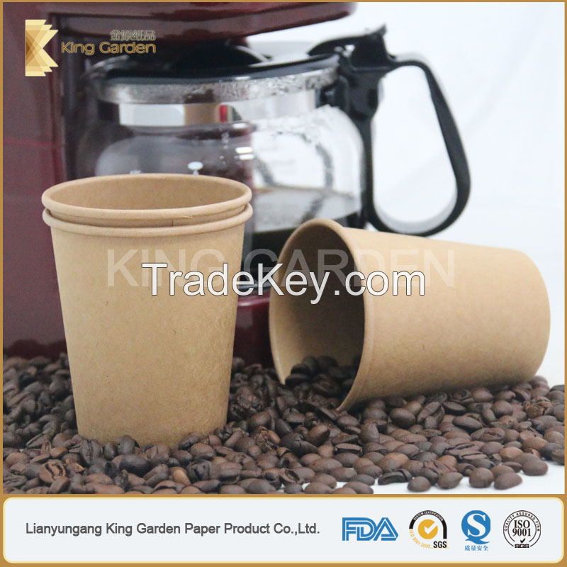 virgin wooden pulp kraft single wall paper cup 