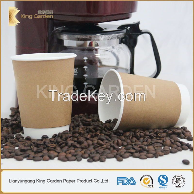 Ecofriendly PE/PLA lined single/double wall paper cup 