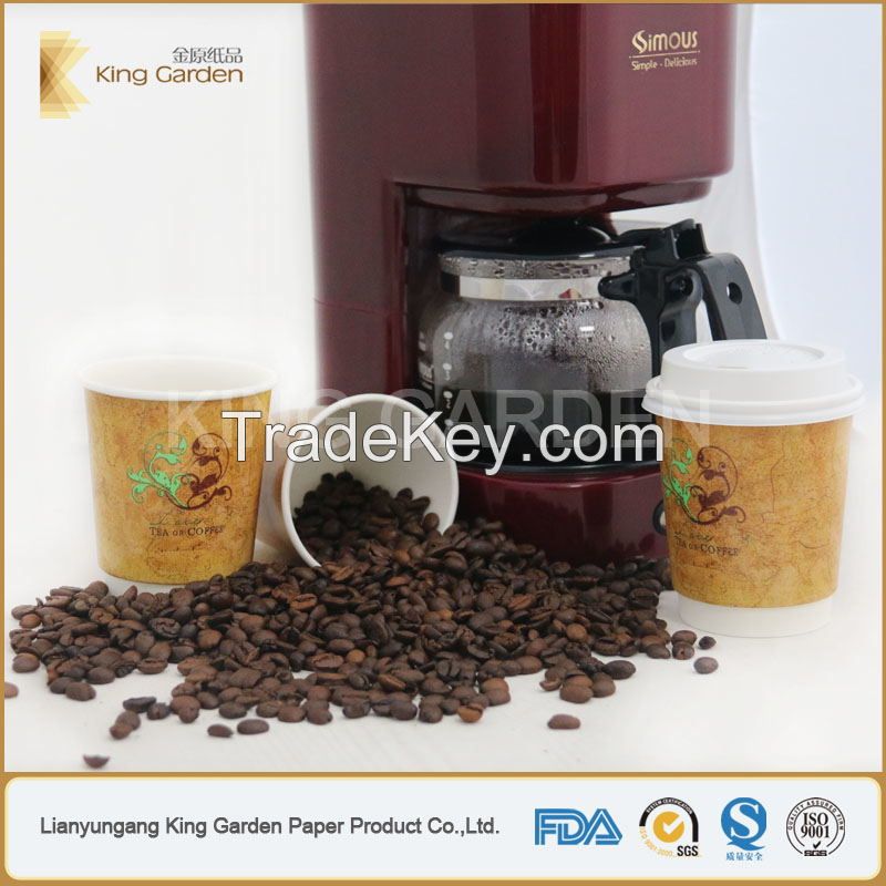 heat insulated double wall paper cup with customized printing  