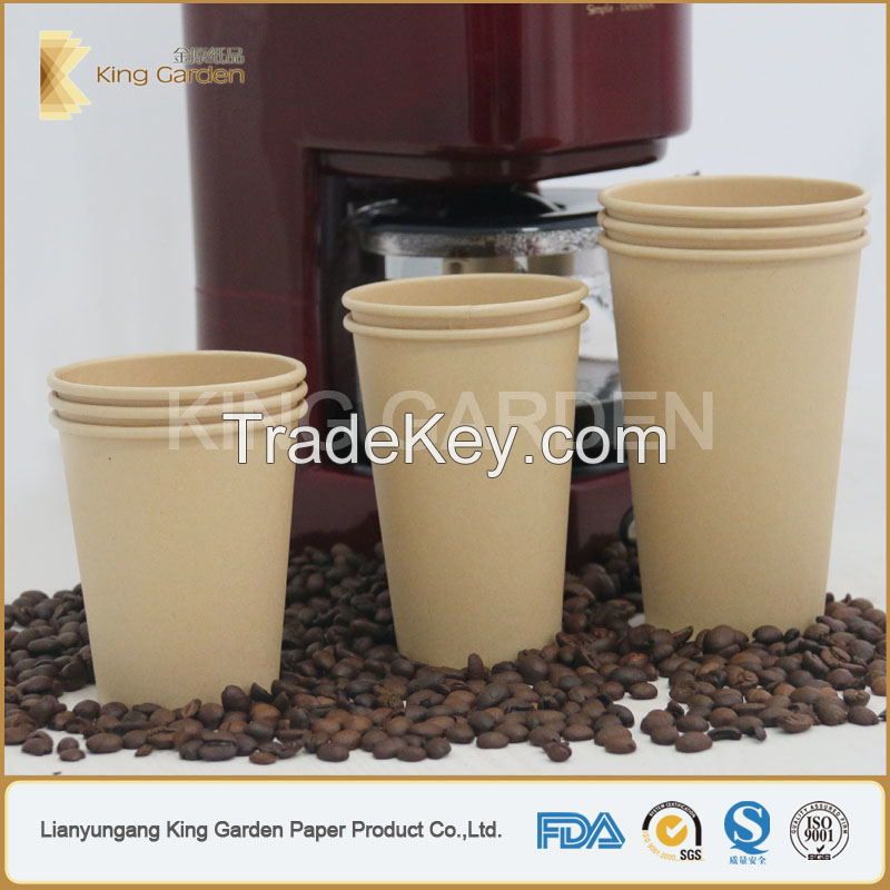 virgin wooden pulp kraft single wall paper cup 