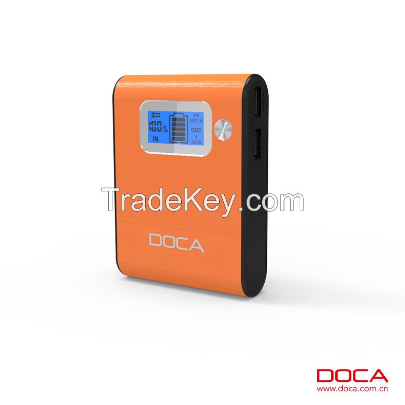 Newest DOCA D565 7800mAh dual USB portable power bank