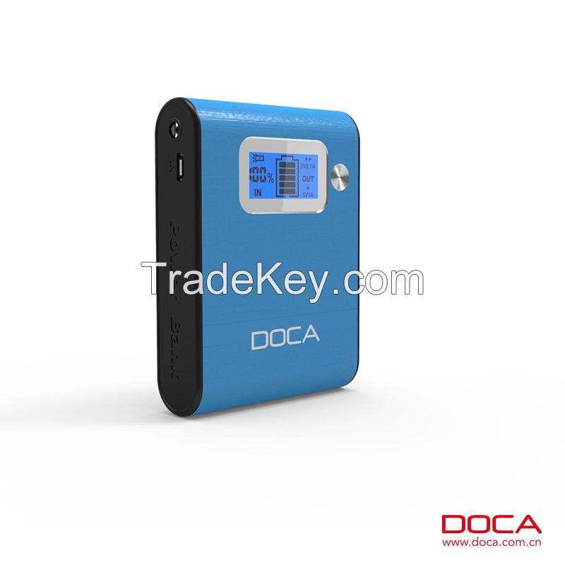  Newest DOCA D565 7800mAh dual USB portable power bank