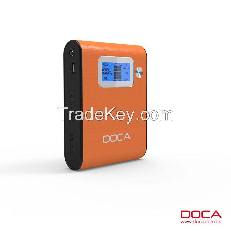 Newest DOCA D565 7800mAh dual USB portable power bank