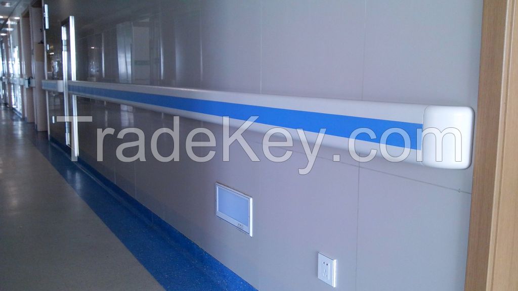 140mm PVC hospital handrail crash rail wall protection anti bacterial