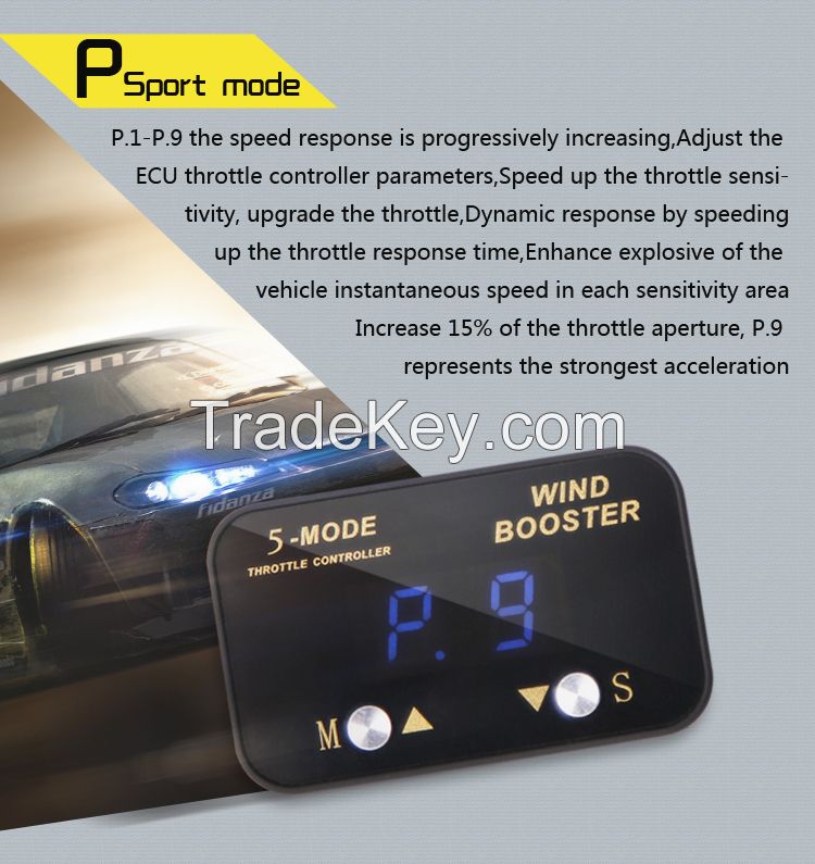 High performance vehicles' speed acceleration device 5-mode auto throttle accelerator for universal cars
