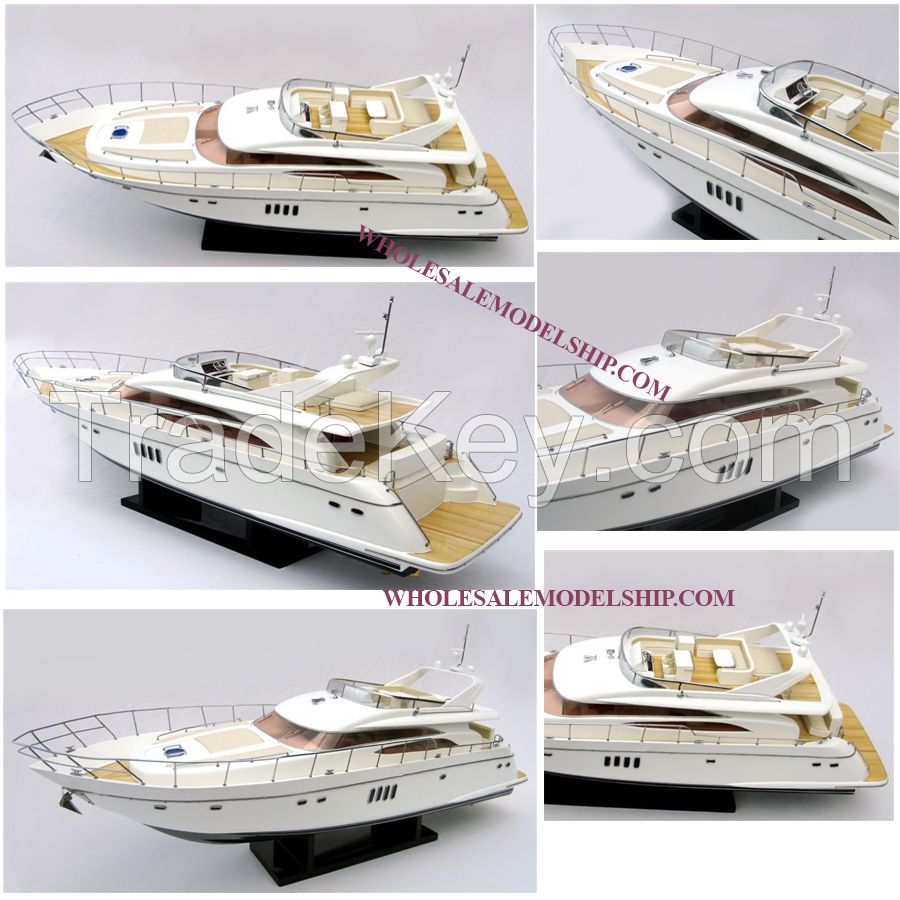 Viking 70 Sport Cruiser Modern Yacht Wooden Model