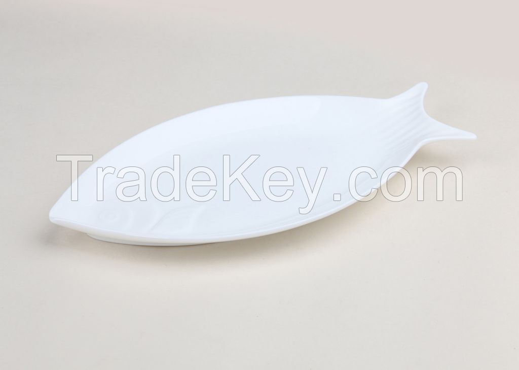 Cutlery sets porcelain tableware Fish-shaped plate