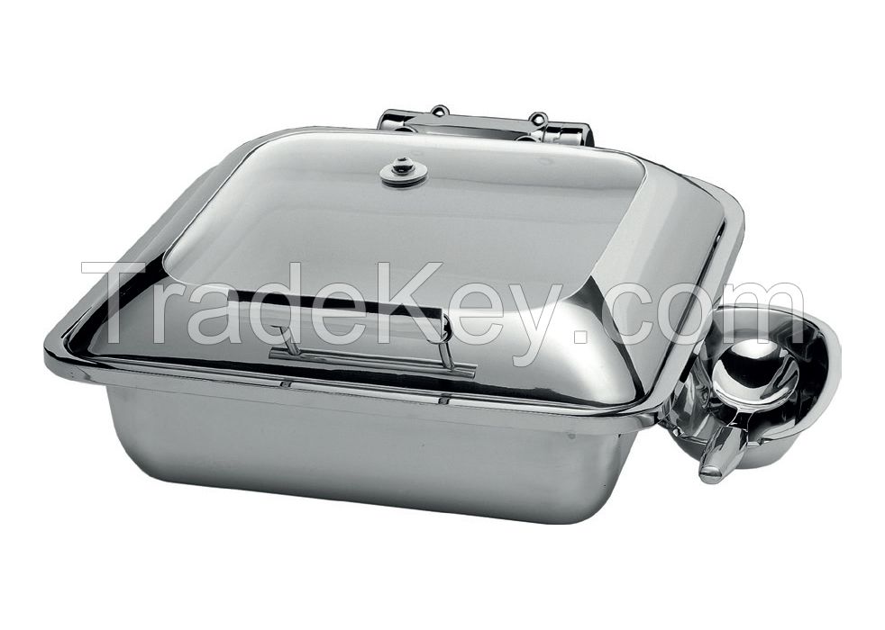 full size roll-top  buffet chafing with glass lid for hotel