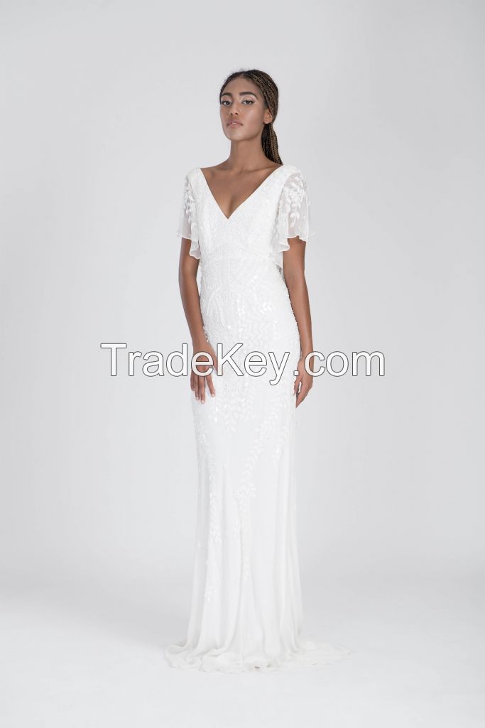Breathtaking glimmering delicate classy wedding dress