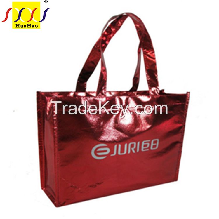 laminated recycle nonwoven fashional pp handled bags for promotion